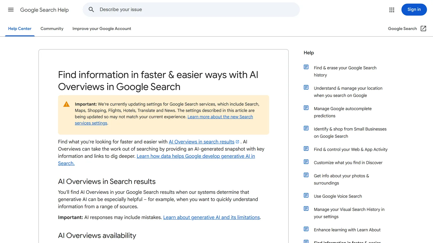 Google's own explanation of AI Overviews in Search