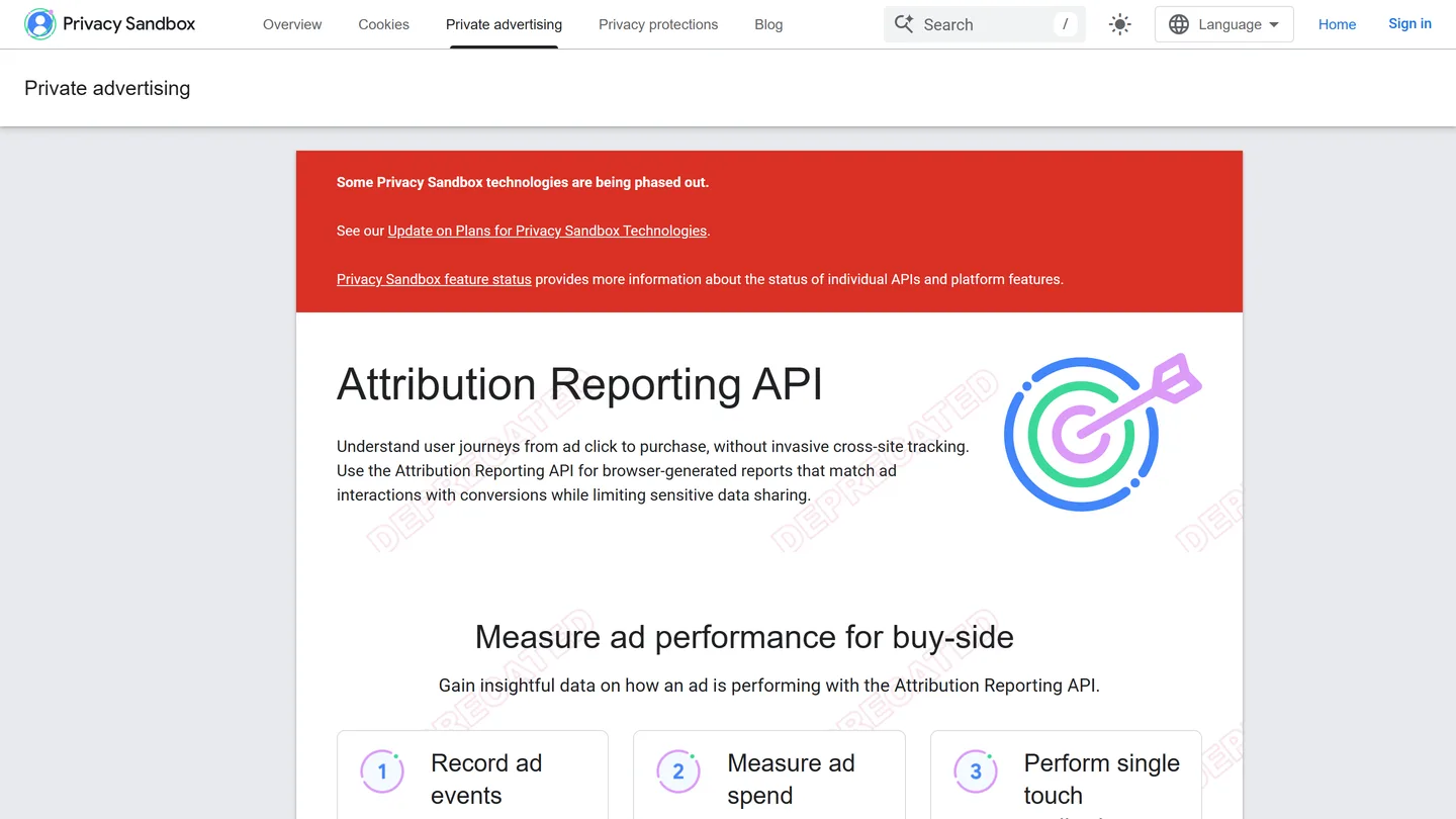 Android Privacy Sandbox attribution reporting documentation