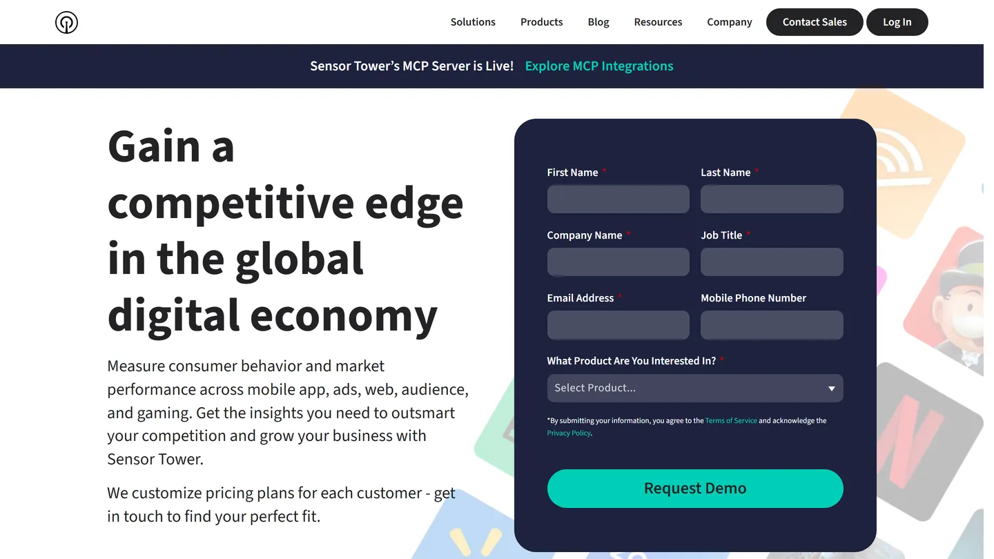 Sensor Tower's pricing page